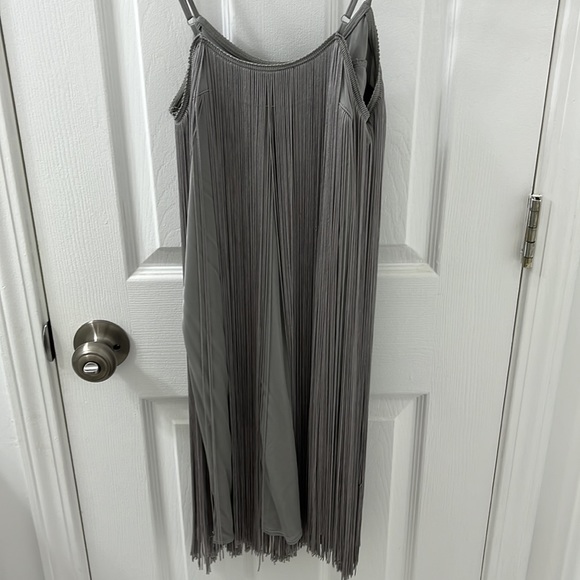 Armani Exchange Silver Gray Fringe Dress Flapper S - Picture 6 of 8